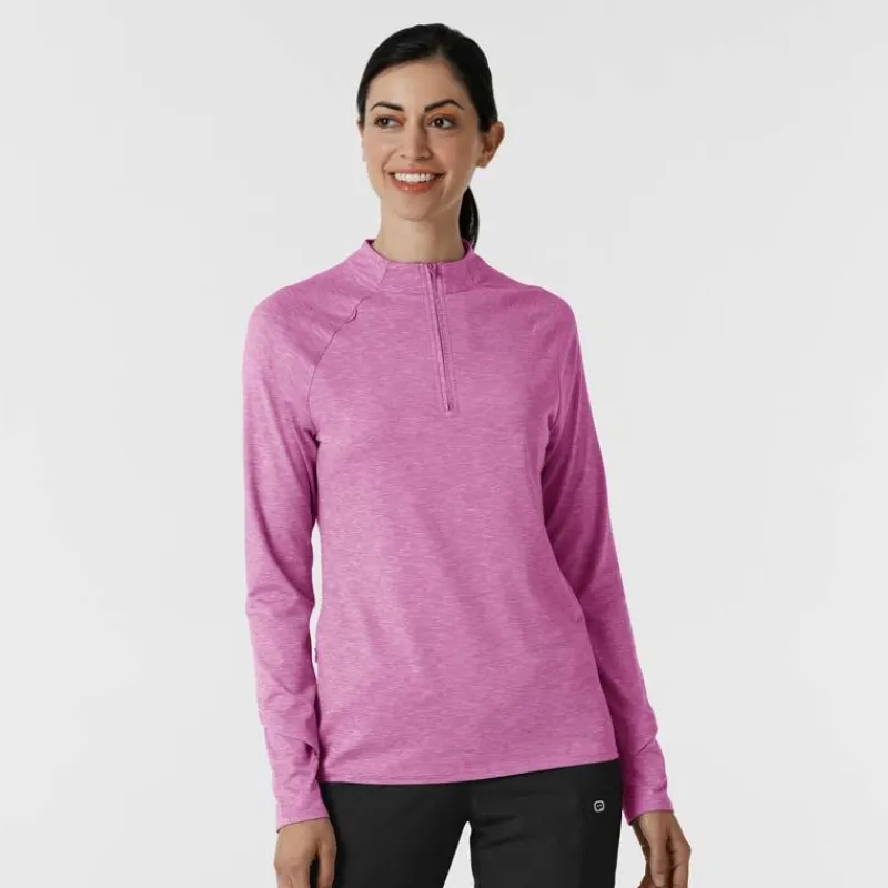 WonderWink Layers Tees & Layering Pieces*Wink Layers Women's Watch Window Quarter Zip Knit Top