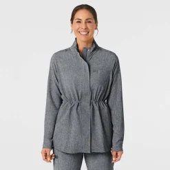 WonderWink RENEW Lab Coats & Jackets*Wink RENEW Women's Convertible Hood Fashion Scrub Jacket Grey Heather