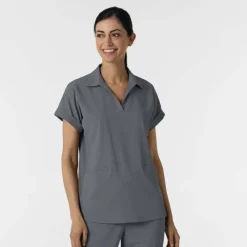 WonderWink RENEW Scrub Tops*Wink RENEW Women's Flex-n-Reach Collared Scrub Top