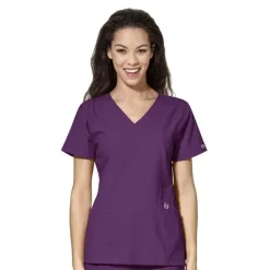 Wonderwink W123 Scrub Tops*Wink W123 Women's Stylized V-Neck Scrub Top