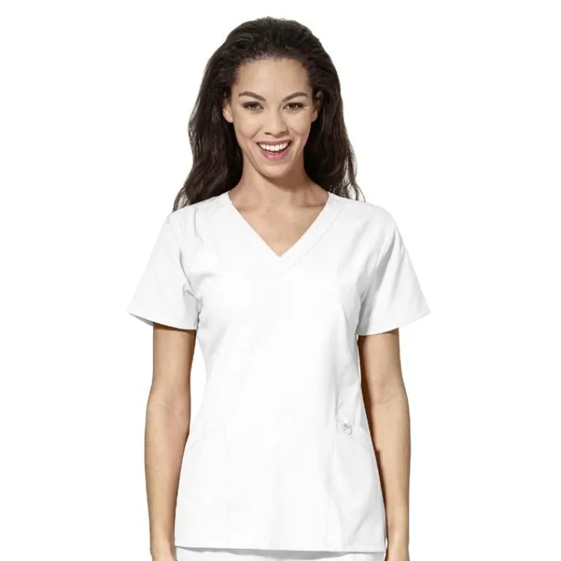 Wonderwink W123 Scrub Tops*Wink W123 Women's Stylized V-Neck Scrub Top