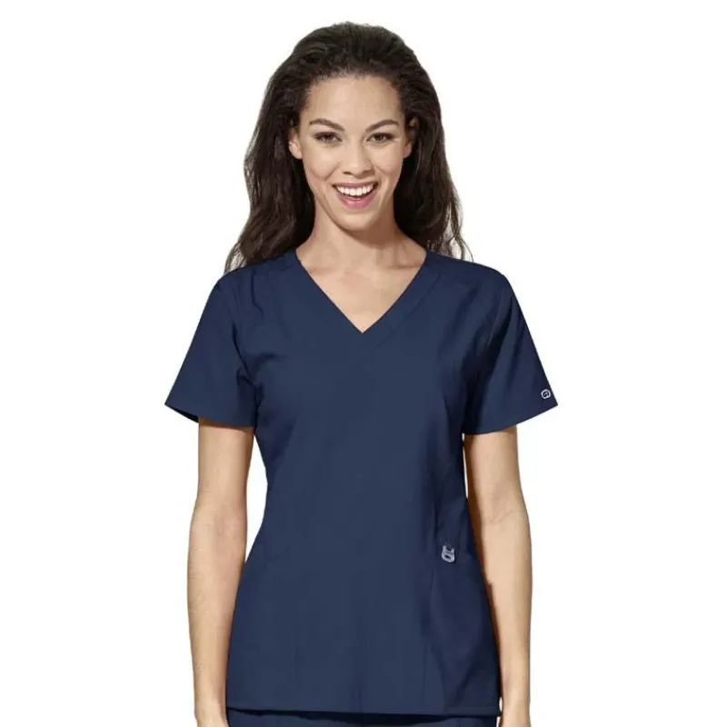 Wonderwink W123 Scrub Tops*Wink W123 Women's Stylized V-Neck Scrub Top