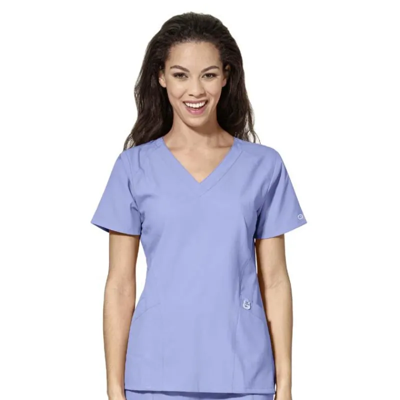 Wonderwink W123 Scrub Tops*Wink W123 Women's Stylized V-Neck Scrub Top