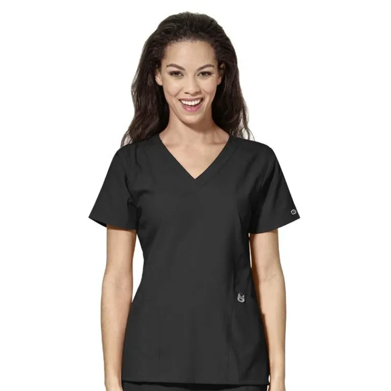 Wonderwink W123 Scrub Tops*Wink W123 Women's Stylized V-Neck Scrub Top