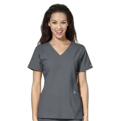 Wonderwink W123 Scrub Tops*Wink W123 Women's Stylized V-Neck Scrub Top