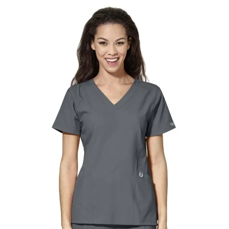 Wonderwink W123 Scrub Tops*Wink W123 Women's Stylized V-Neck Scrub Top