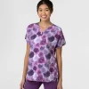 WonderWink Scrub Tops*Wink Women's Dolman Sleeve Print Scrub Top Grace Bouquet
