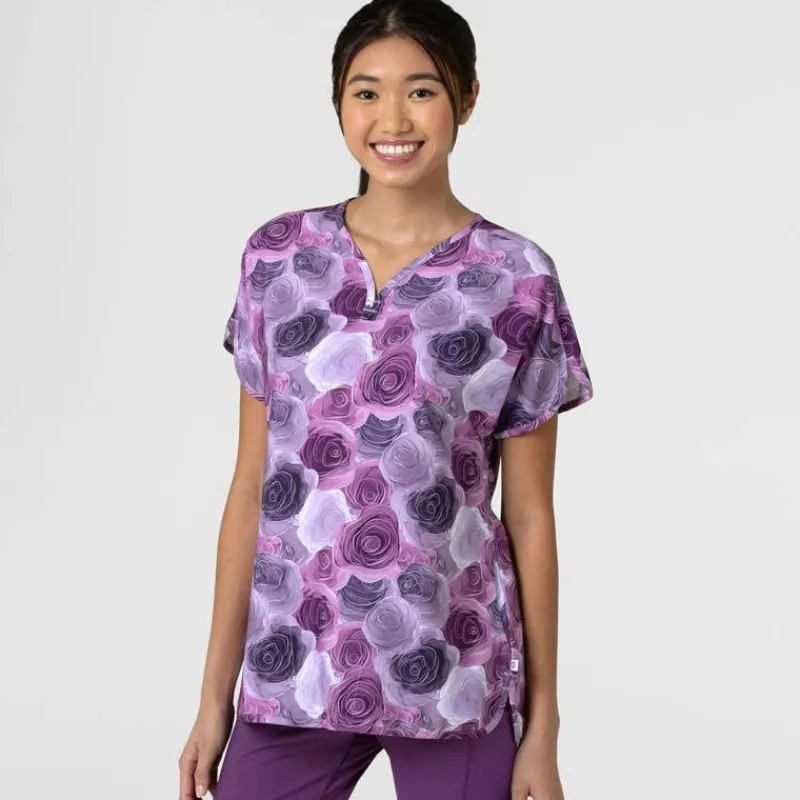 WonderWink Scrub Tops*Wink Women's Dolman Sleeve Print Scrub Top Grace Bouquet