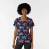 WonderWink Scrub Tops*Wink Women's Print Scrub Top Freedom Sparkle Black