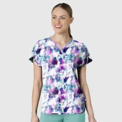 WonderWink Scrub Tops*Wink Women's Print Scrub Top Futuristic Floral