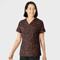 WonderWink Scrub Tops*Wink Women's 3-Pocket Print Scrub Top Fierce Nature
