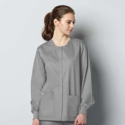 Wonderwink Wonder Work Lab Coats & Jackets*Wink WonderWORK Unisex Snap Front Warm-Up Scrub Jacket