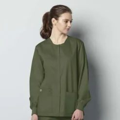 Wonderwink Wonder Work Lab Coats & Jackets*Wink WonderWORK Unisex Snap Front Warm-Up Scrub Jacket