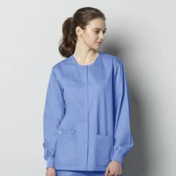 Wonderwink Wonder Work Lab Coats & Jackets*Wink WonderWORK Unisex Snap Front Warm-Up Scrub Jacket