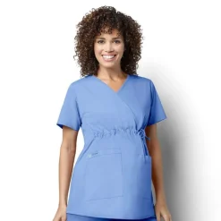 Wonderwink Wonder Work Scrub Tops*Wink WonderWORK Women's Maternity Mock Wrap Scrub Top