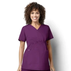 Wonderwink Wonder Work Scrub Tops*Wink WonderWORK Women's Maternity Mock Wrap Scrub Top