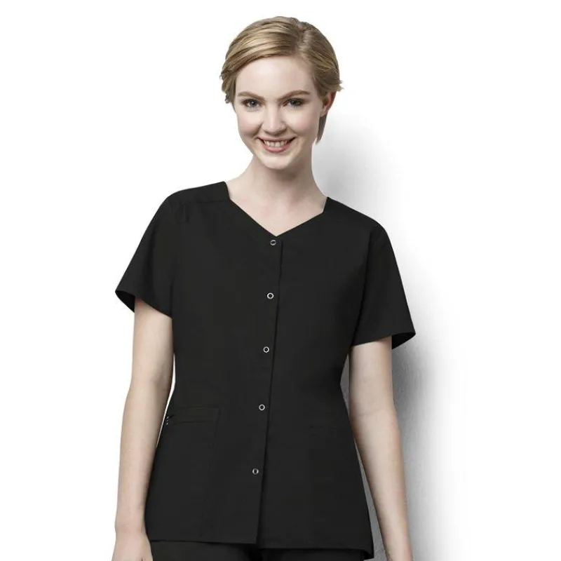 Wonderwink Wonder Work Scrub Tops*Wink WonderWORK Women's Short Sleeve Snap Front Scrub Top