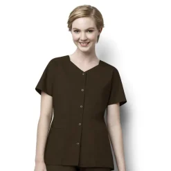 Wonderwink Wonder Work Scrub Tops*Wink WonderWORK Women's Short Sleeve Snap Front Scrub Top