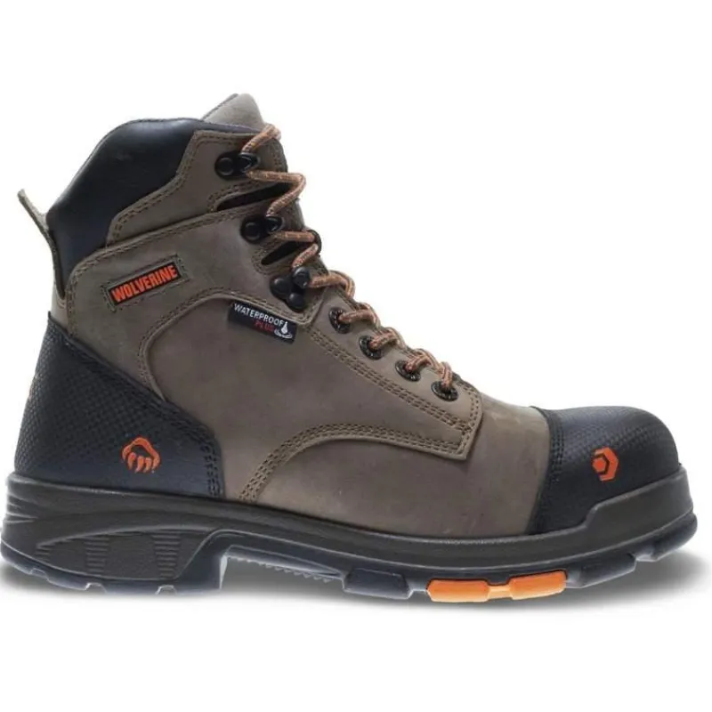 Wolverine Non-Slip Boots | Non-Steel Safety Toe*Blade LX Anti-Fatigue Composite-Toe Waterproof Work Boot Brown