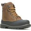 Wolverine Non-Slip Boots | Steel Toe*Men's 6" Floorhand Swamp Waterproof Steel Toe Work Boot Dark Brown