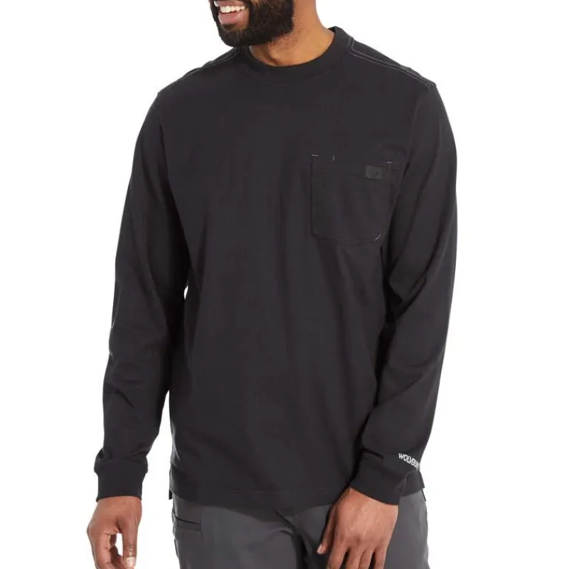 Wolverine T-Shirts*Men's Guardian Cotton Long Sleeve Pocket T-Shirt