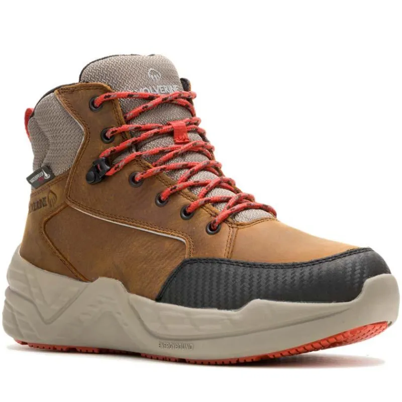 Wolverine Non-Slip Shoes | Athletic*Men's ProShift Waterproof Soft Toe Brown Athletic Work Hi Top Sudan Brown