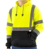 Work Force Sweatshirts | Hoodies*Men's Class 3 Hi Viz Black Bottom Pullover Hoodie Lime / Yellow