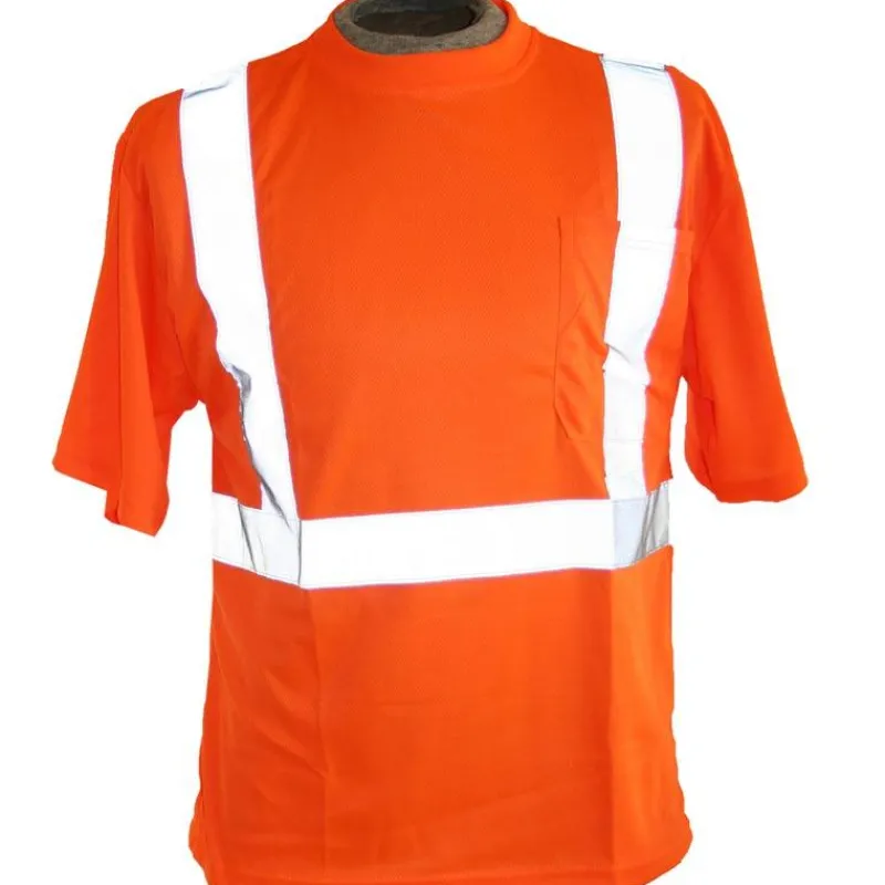 Work Force Hi-Visibility Shirts | T-Shirts*Men's Short Sleeve Hi Visibility Class 2 T-Shirt Hi-vis Orange