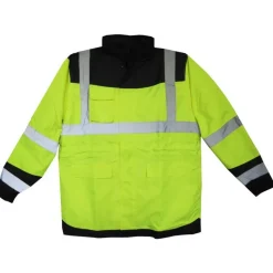Work Force Rain Jackets | Rain Gear*Men's Waterproof Hi Viz With Reflective Rain Jacket Hi Viz Green